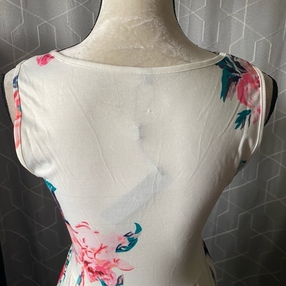 NWT-OUGES-WHITE FLORAL TANK DRESS-SIZE SMALL - Picture 7 of 13